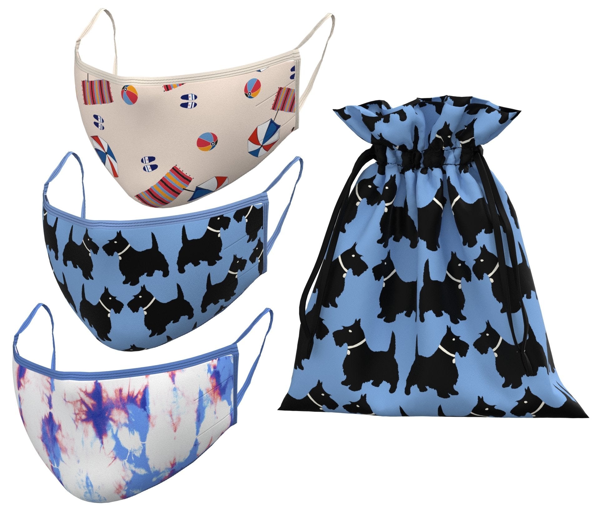 'Shades of Blue' Trio including Mask Pouch - The Three Maskateers